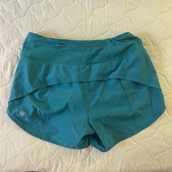 Lululemon Speed Up Shorts 4” Size 4 Teal - Picture 2 of 2